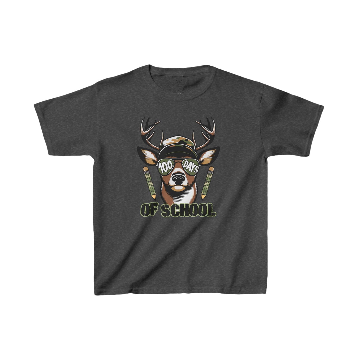 Kid's Tee - 100 Days of School Camo Buck