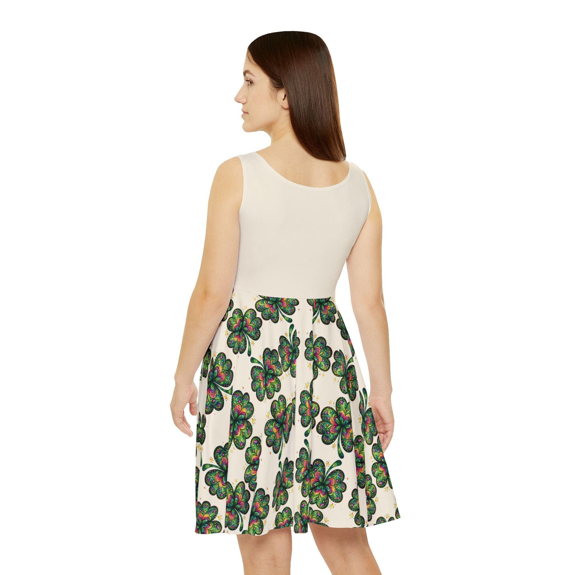 Skater Dress - Colorful Shamrock Pattern - Motor Girl Boutique