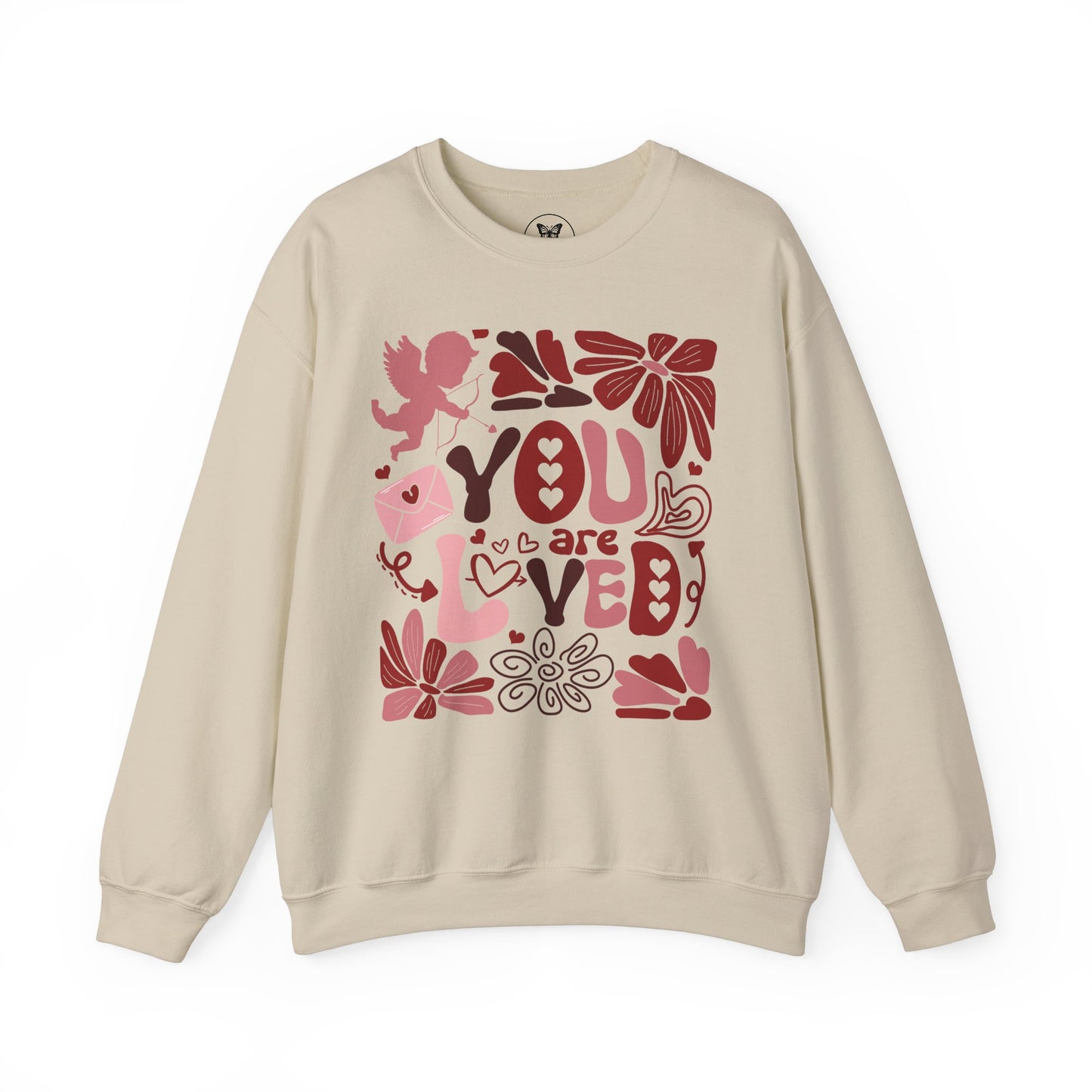 Boho You Are Loved Valentine Sweatshirt