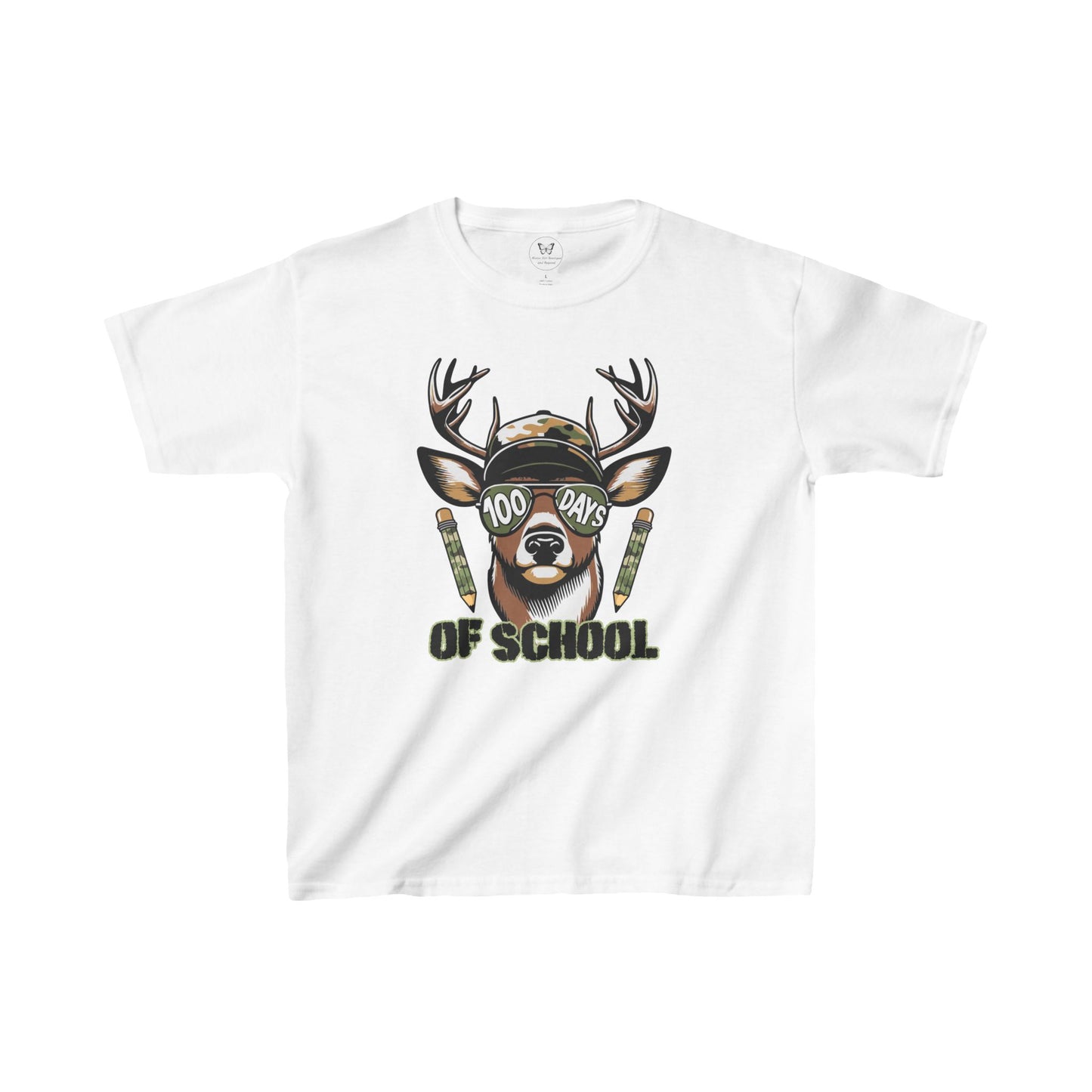 Kid's Tee - 100 Days of School Camo Buck