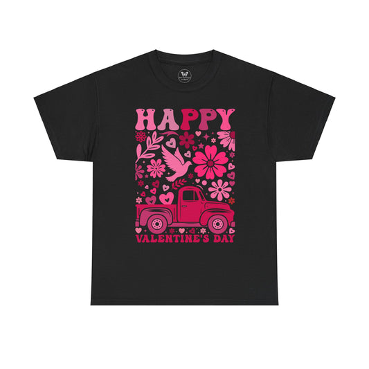 Boho Happy Valentine's Day Pickup Truck Unisex Tee