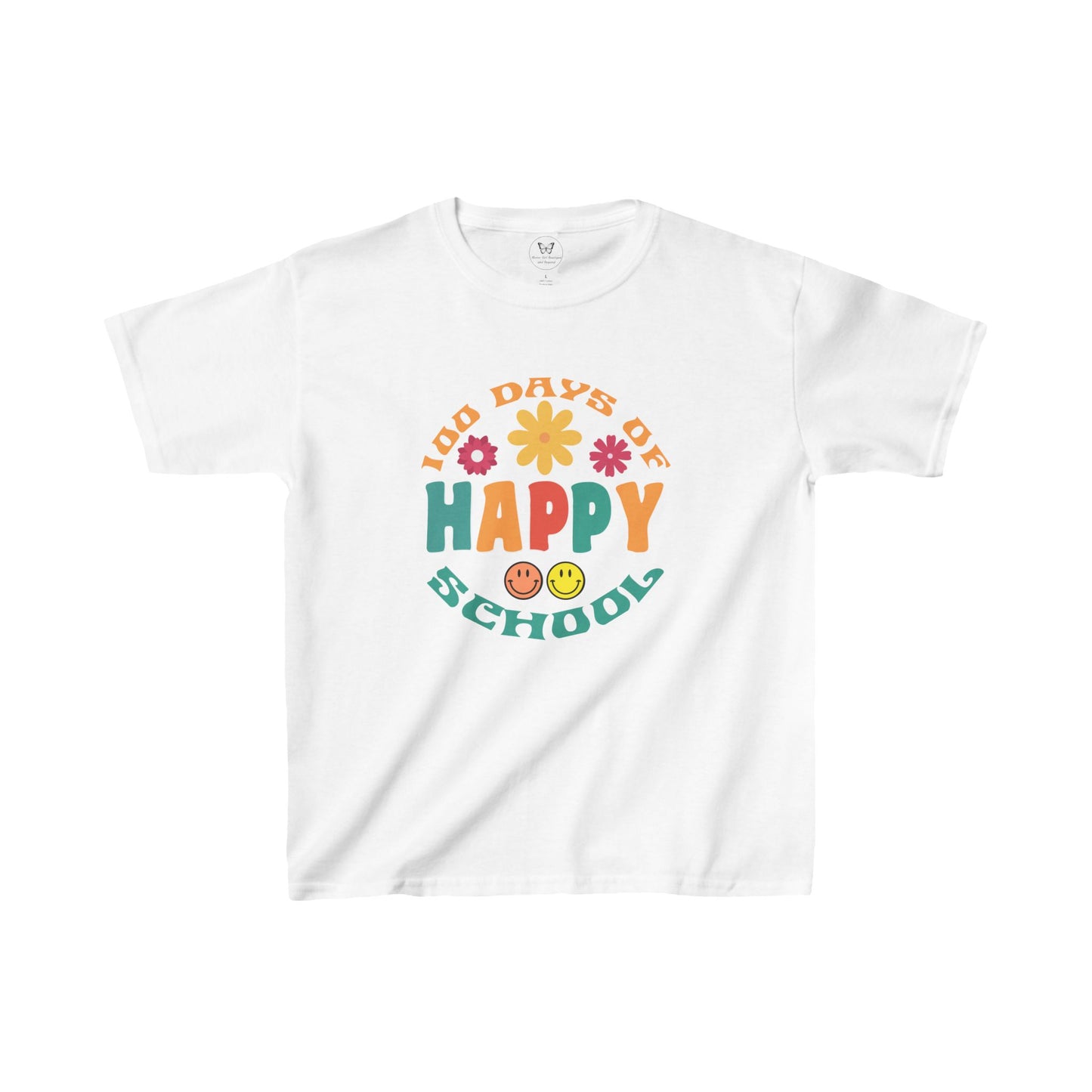 Kids Tee - Groovy Happy 100 Days of School Kids T-Shirt