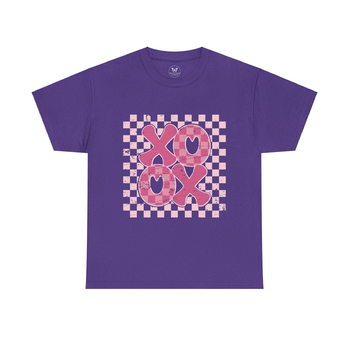 Distressed XOXO Checkerboard Unisex Tee