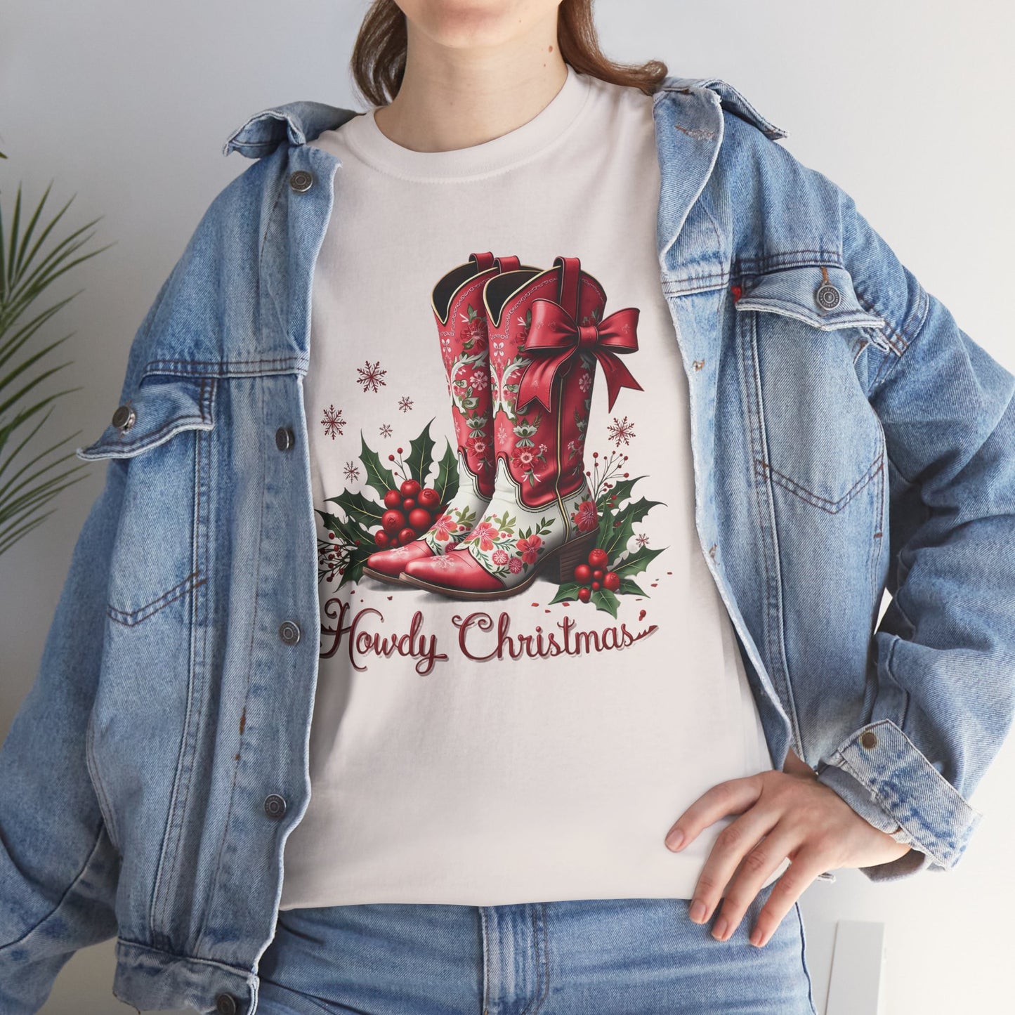 Howdy Christmas Western Boots Unisex T-Shirt