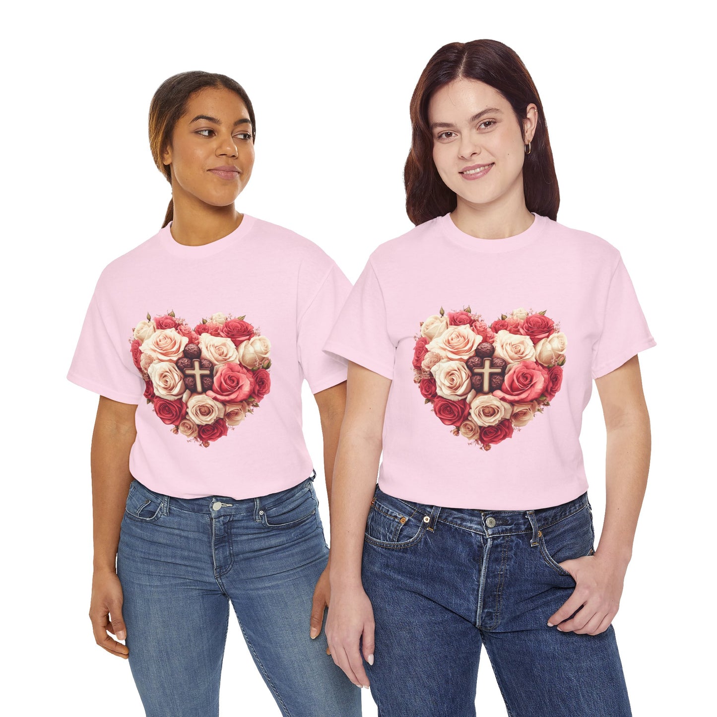 Love Like Jesus Rose Heart Valentine Tee