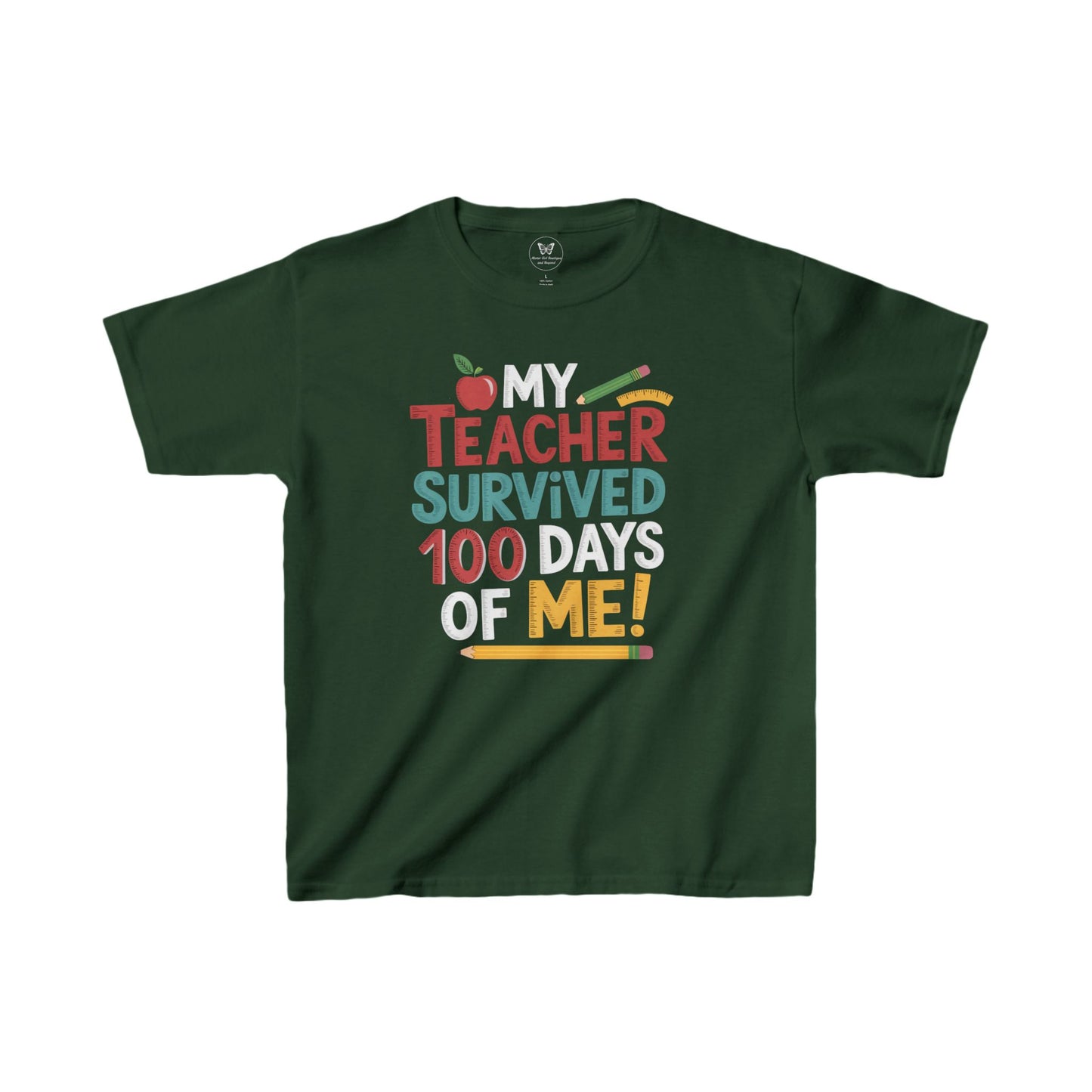 Kids Tee-My Teacher Survived 100 days of Me