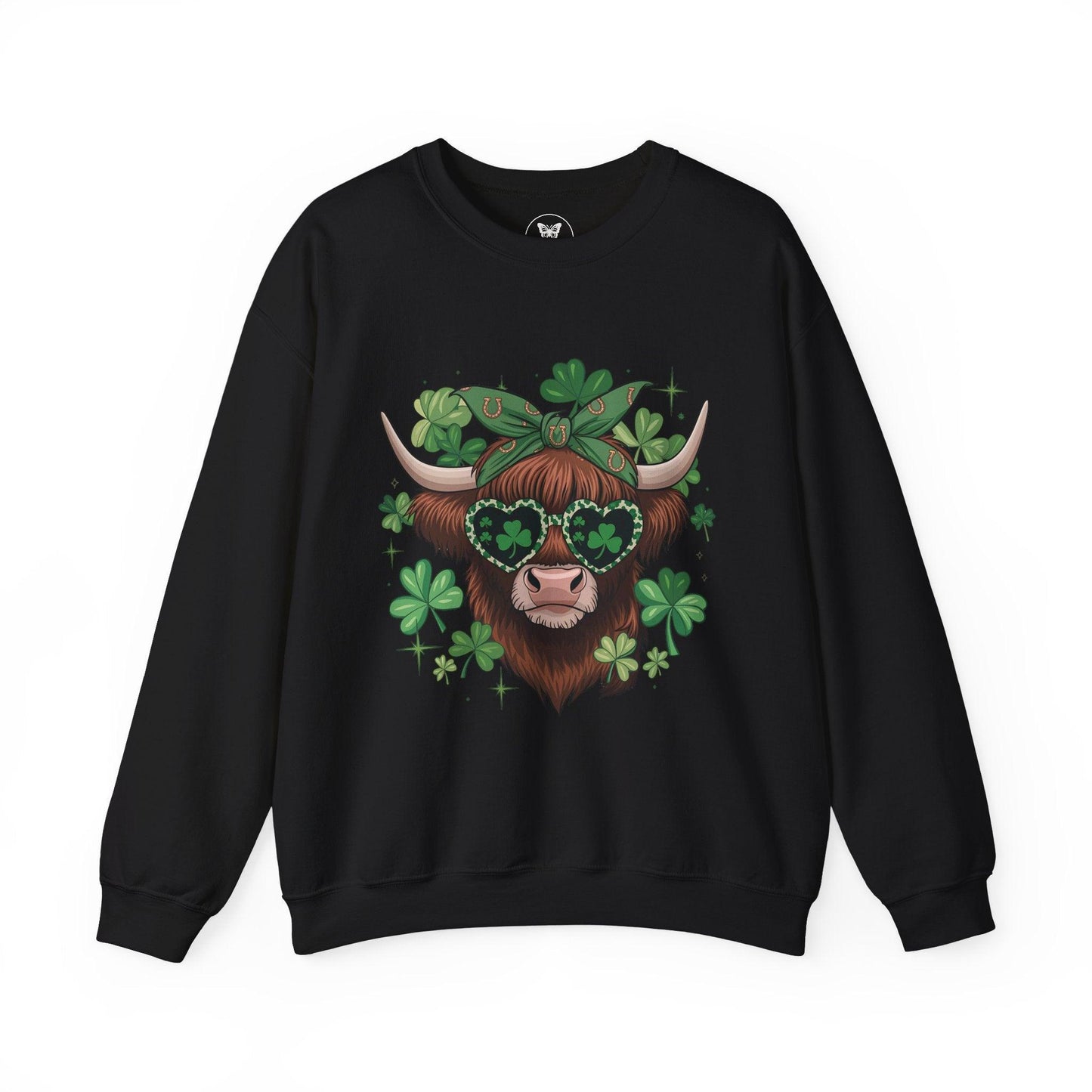 Unisex Sweatshirt: Highland Cow St. Patrick’s Day Style - Motor Girl Boutique