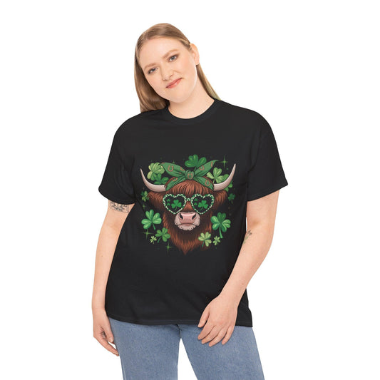 Unisex Tee - Highland Cow St. Patrick’s Day Style - Motor Girl Boutique