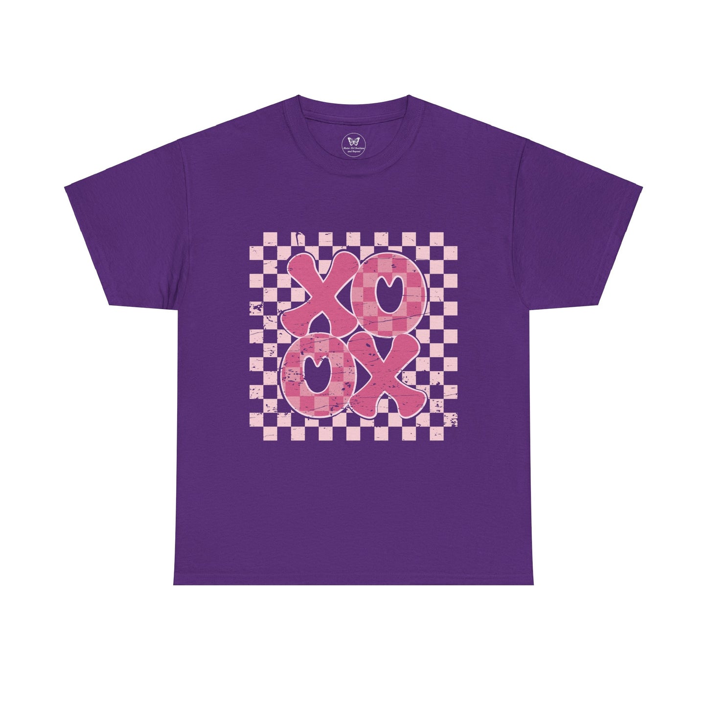 Distressed XOXO Checkerboard Unisex Tee