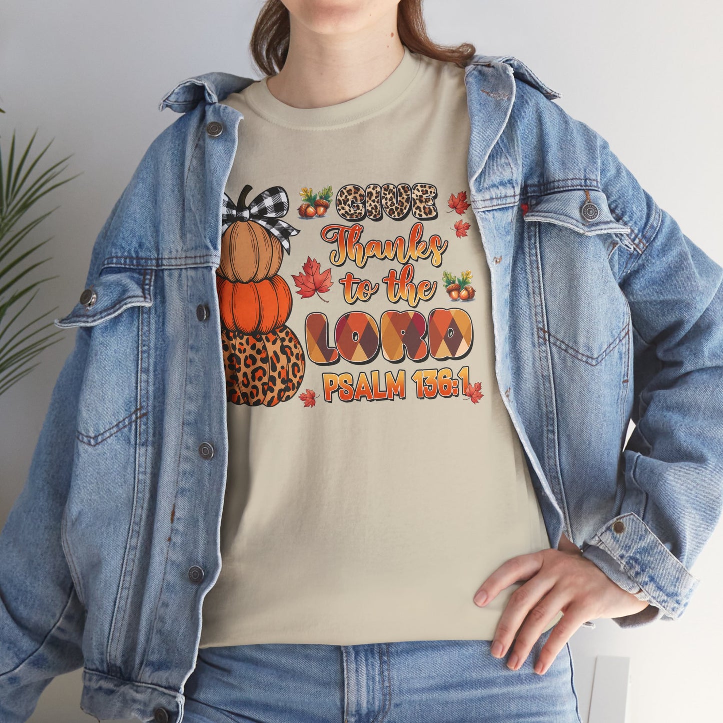 "Give Thanks" Thanksgiving Fall Unisex Tee