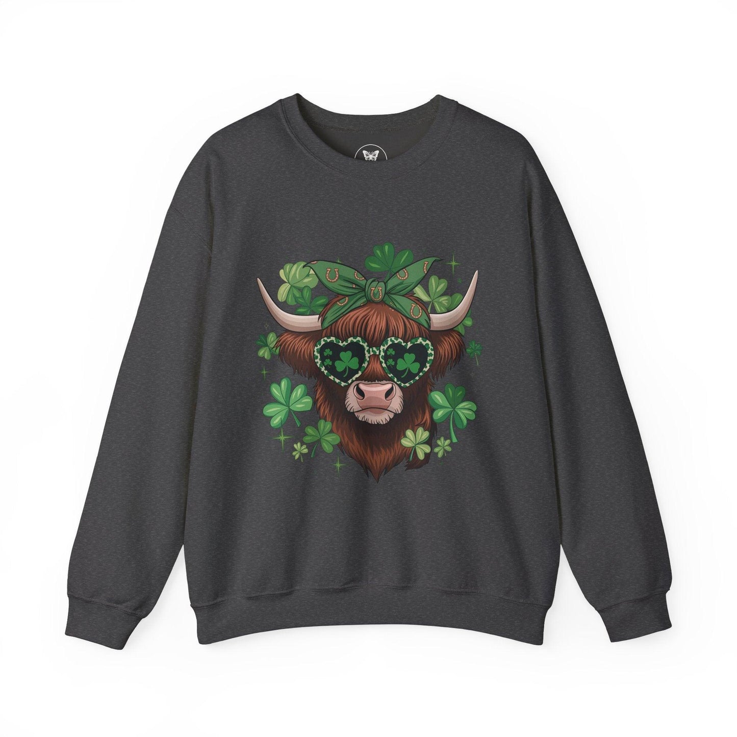 Unisex Sweatshirt: Highland Cow St. Patrick’s Day Style - Motor Girl Boutique