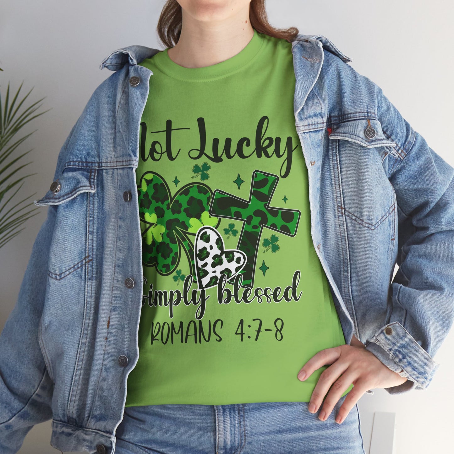 Unisex Tee - "Not Lucky Just Blessed" Romans 4:7-8 - Motor Girl Boutique