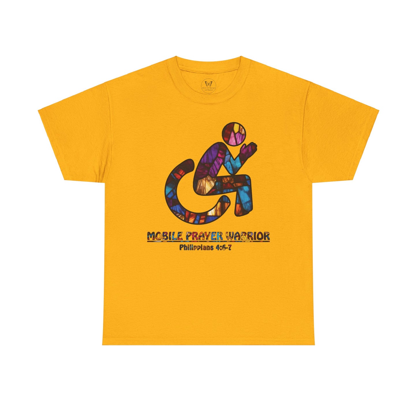 Christian Unisex Tee - Mobile Prayer Warrior Wheelchair Philippians 4:5-7 Tee