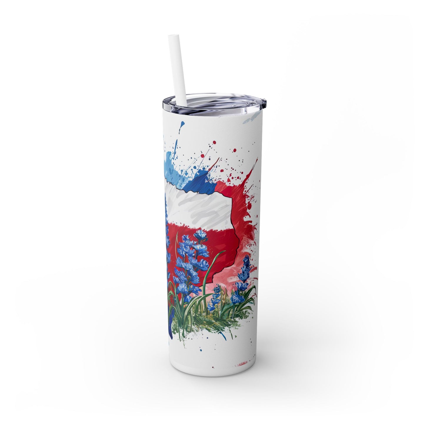 20 oz skinny tumbler - Texas and Bluebonnets