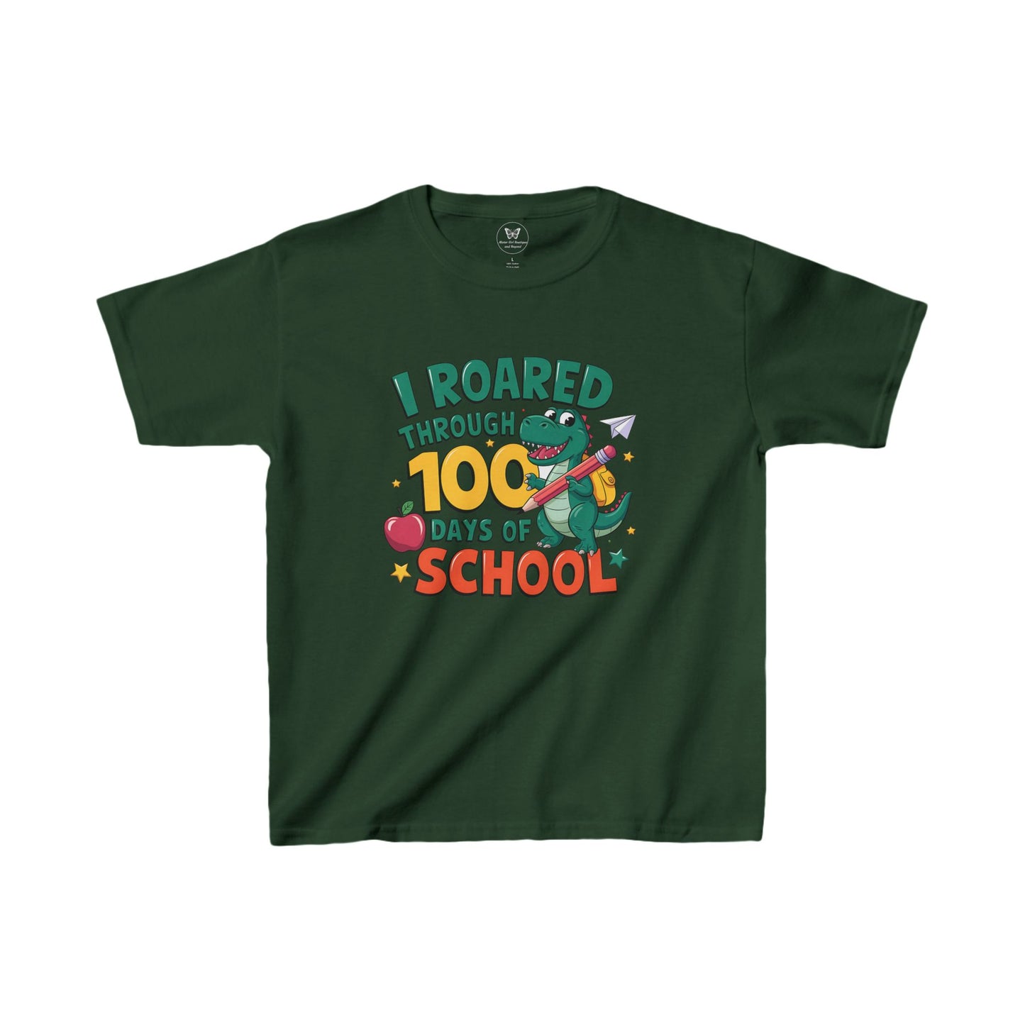 Kids Tee-Roared Through 100 Days School Kids Tee