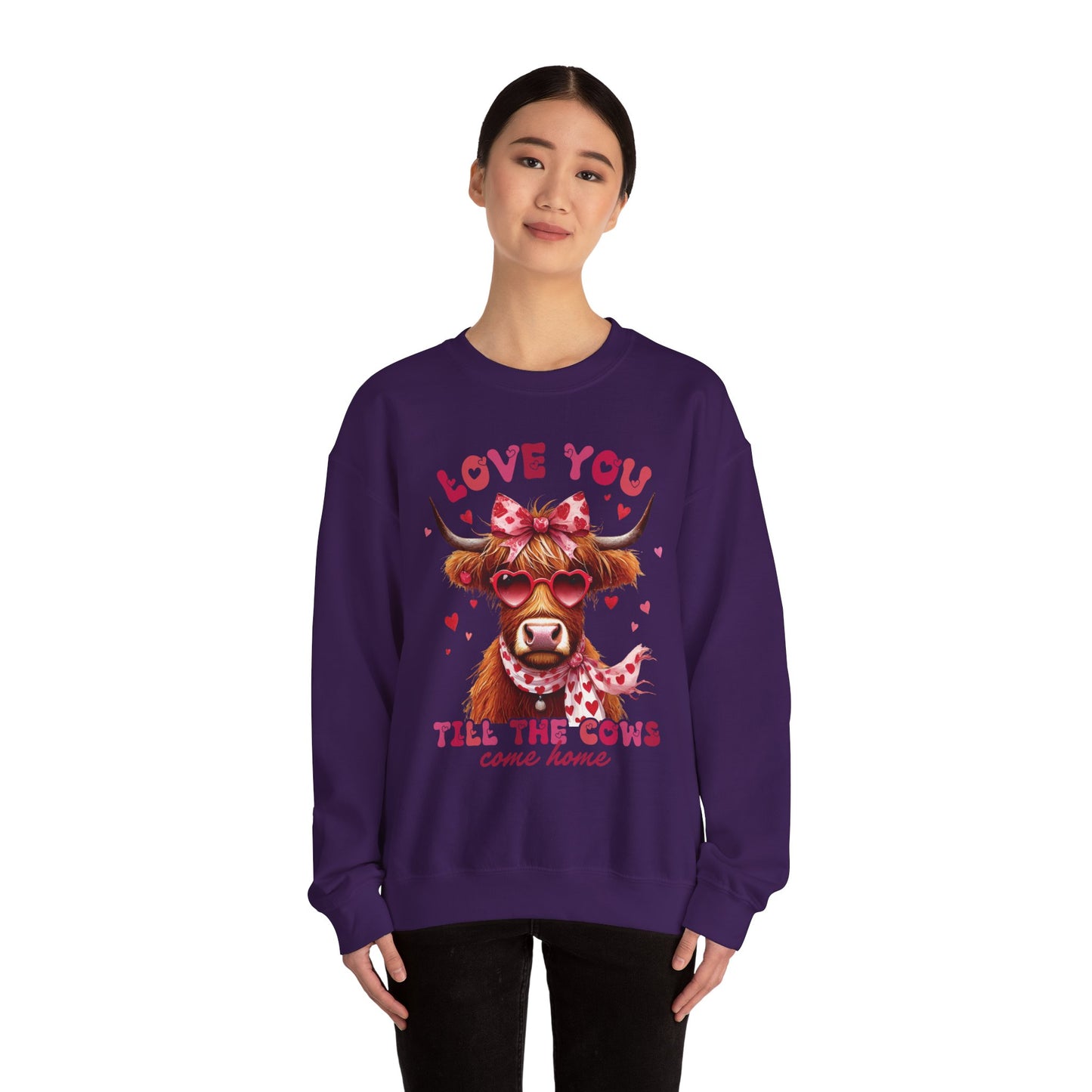 Love you till the cows come home Highland Cow Valentine Sweatshirt