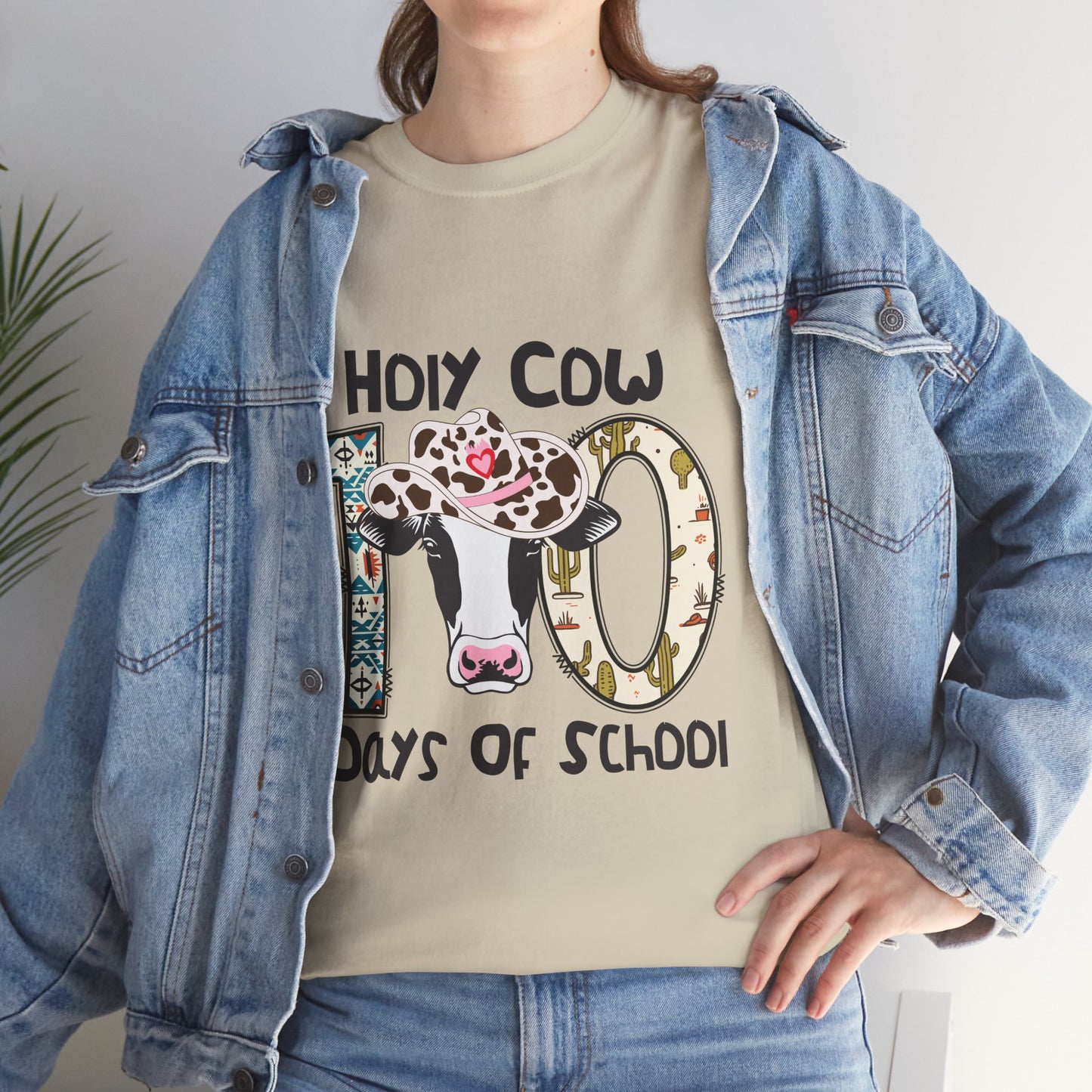 Unisex Tee - Holy Cow, It's 100 Days of School