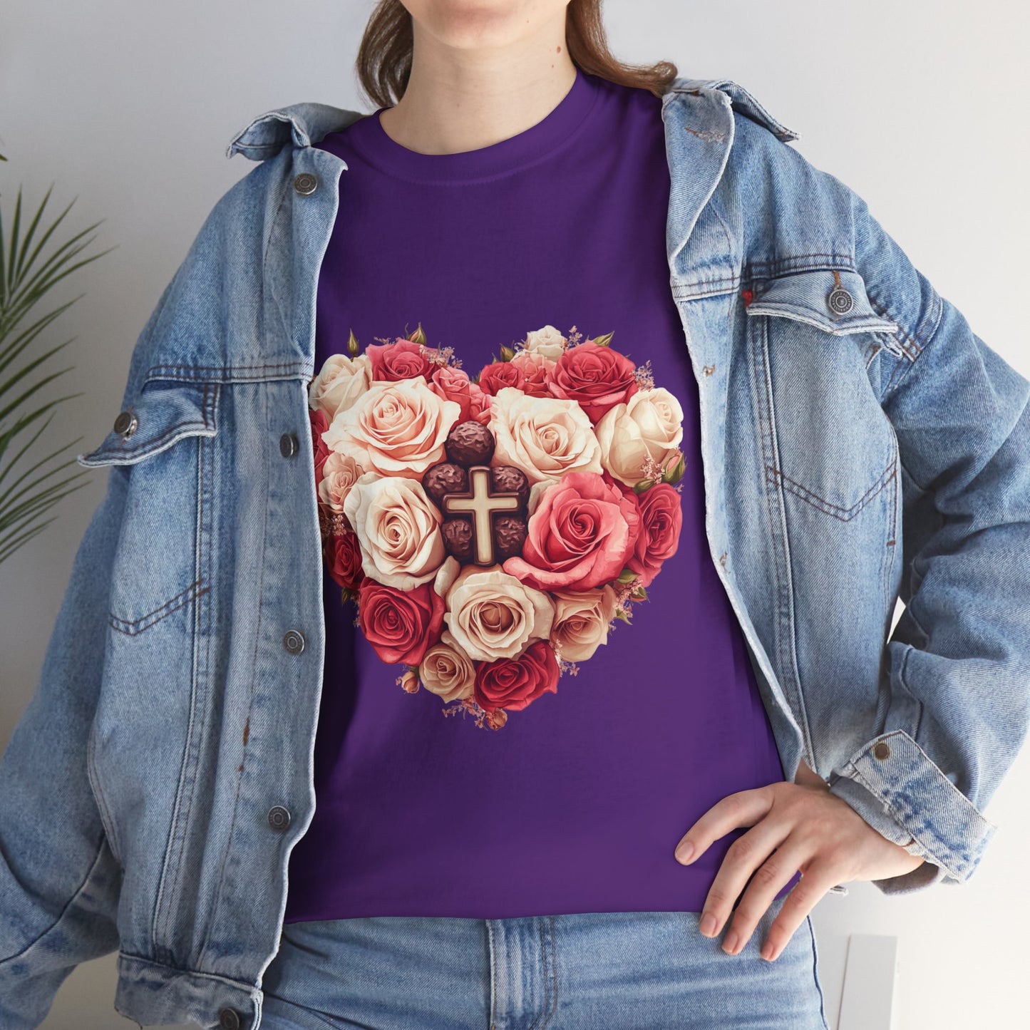 Love Like Jesus Rose Heart Valentine Tee