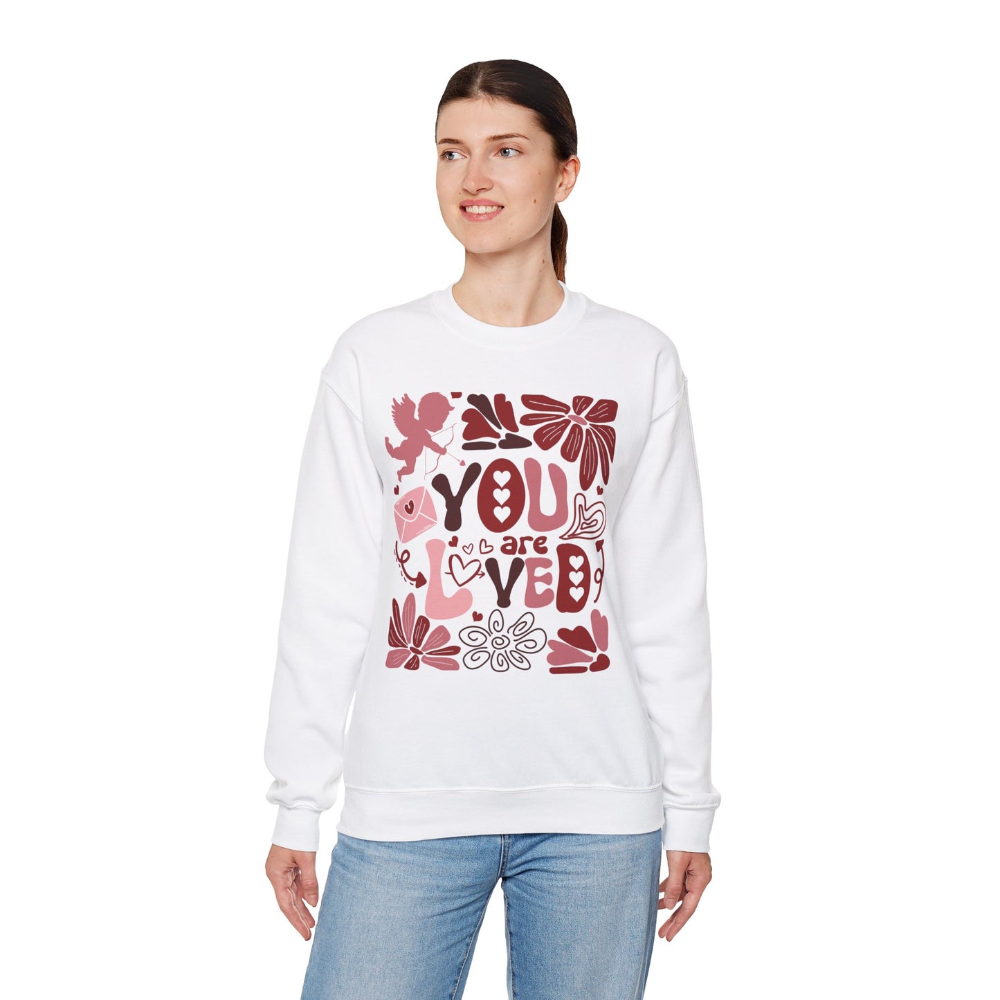 Boho You Are Loved Valentine Sweatshirt