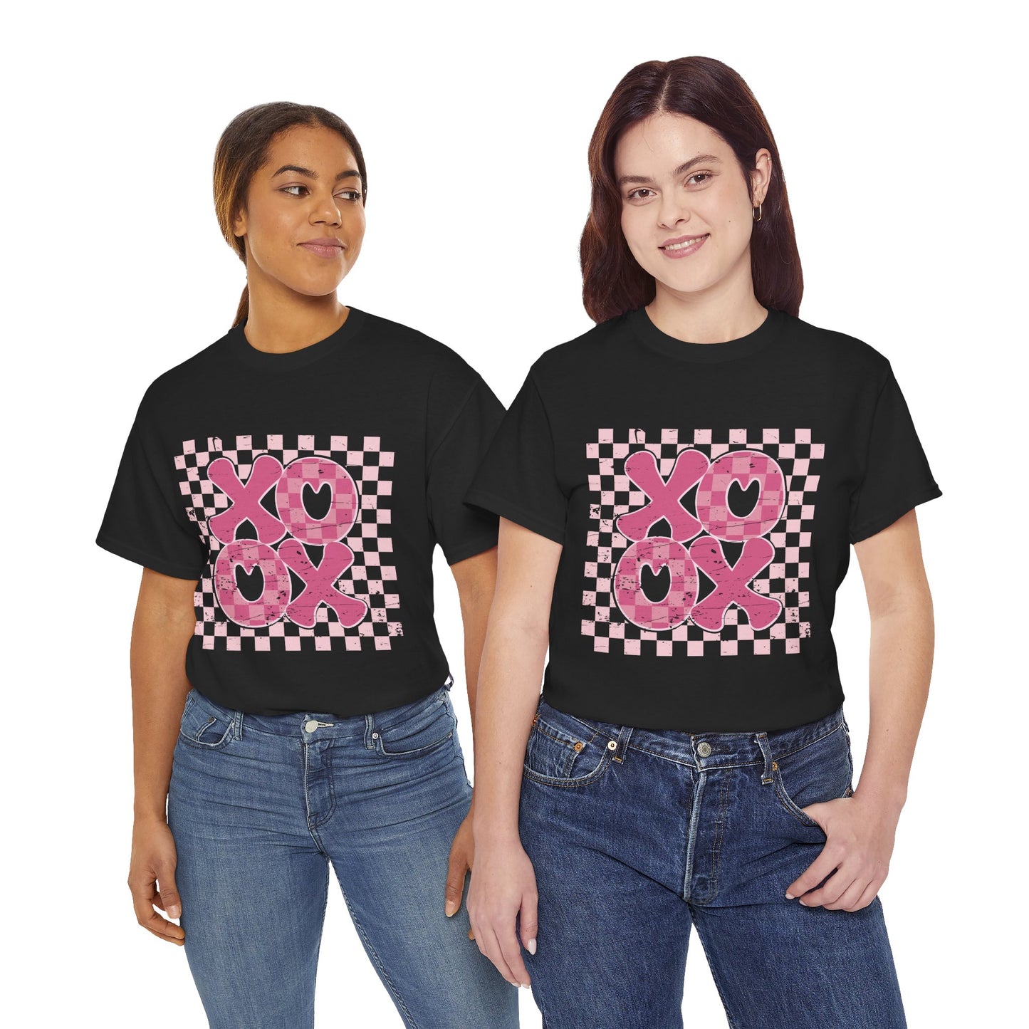 Distressed XOXO Checkerboard Unisex Tee