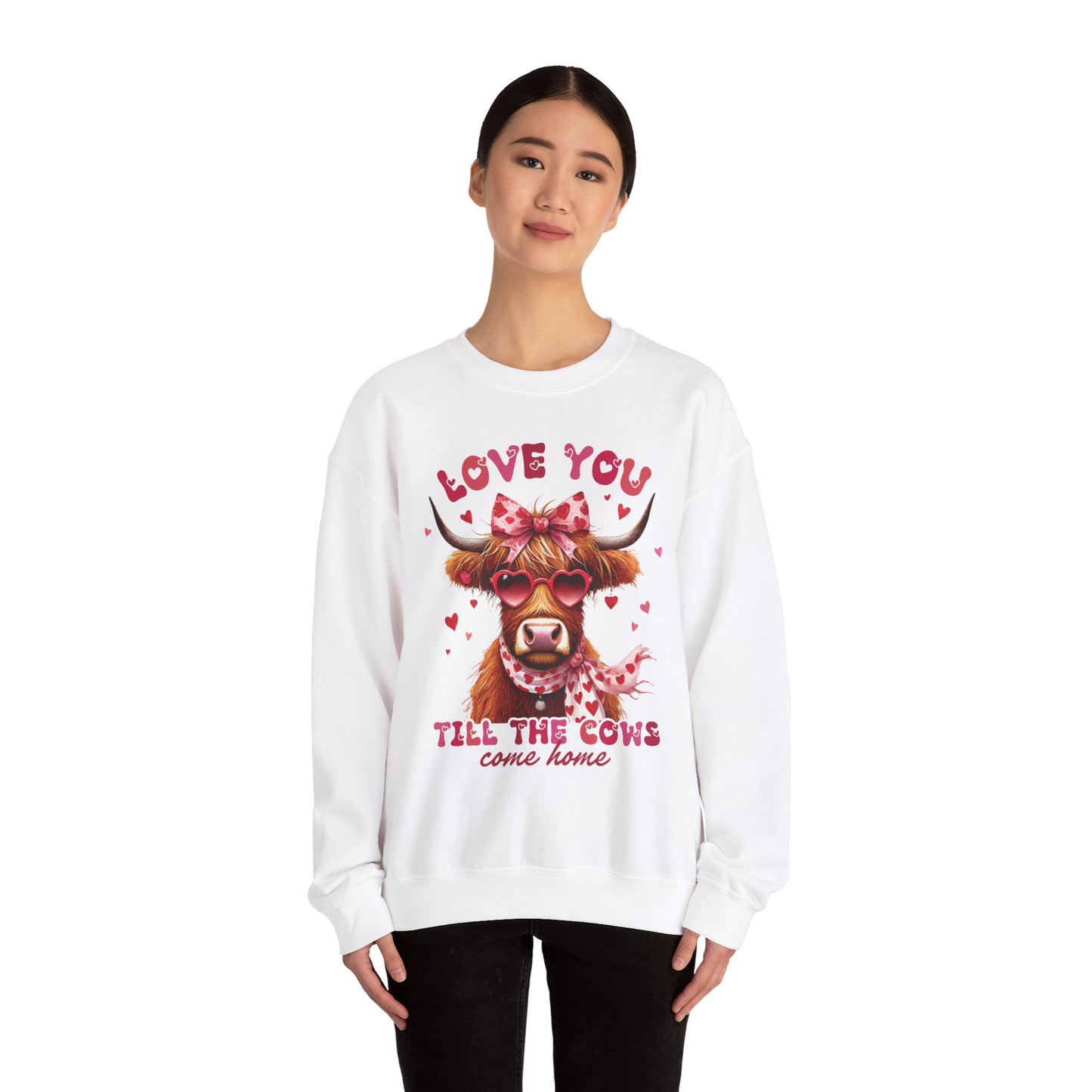 Love you till the cows come home Highland Cow Valentine Sweatshirt