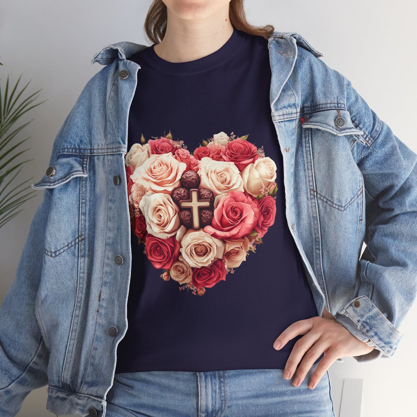 Love Like Jesus Rose Heart Valentine Tee