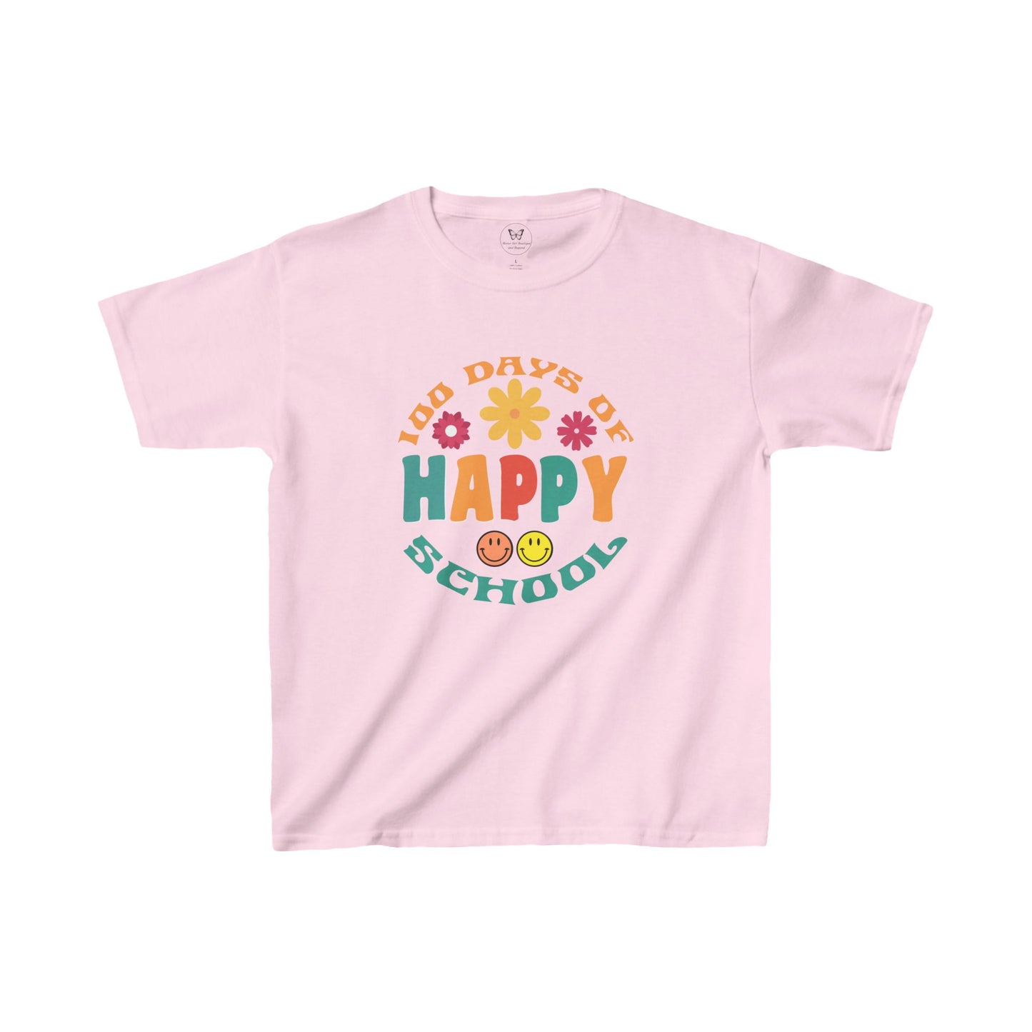 Kids Tee - Groovy Happy 100 Days of School Kids T-Shirt