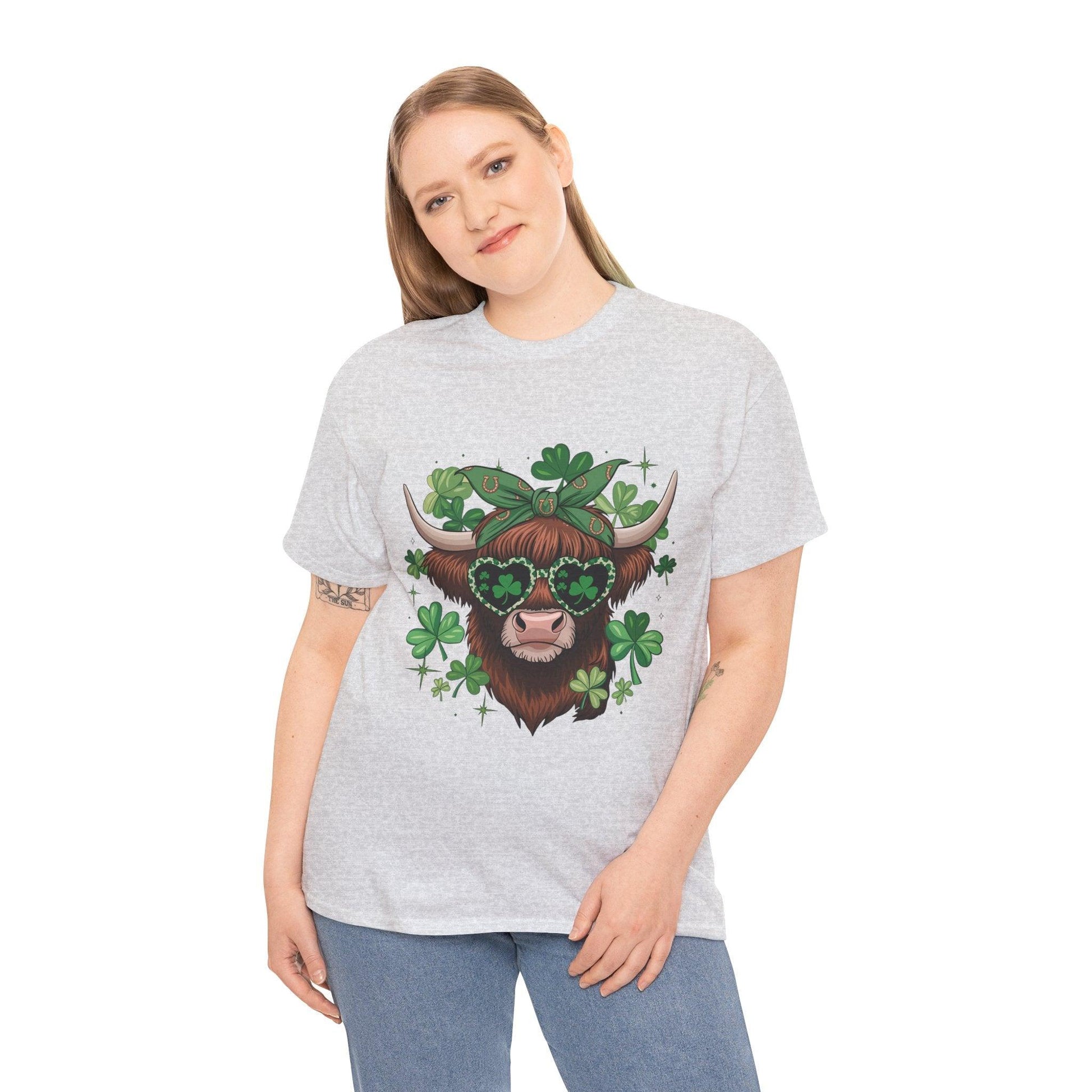 Unisex Tee - Highland Cow St. Patrick’s Day Style - Motor Girl Boutique