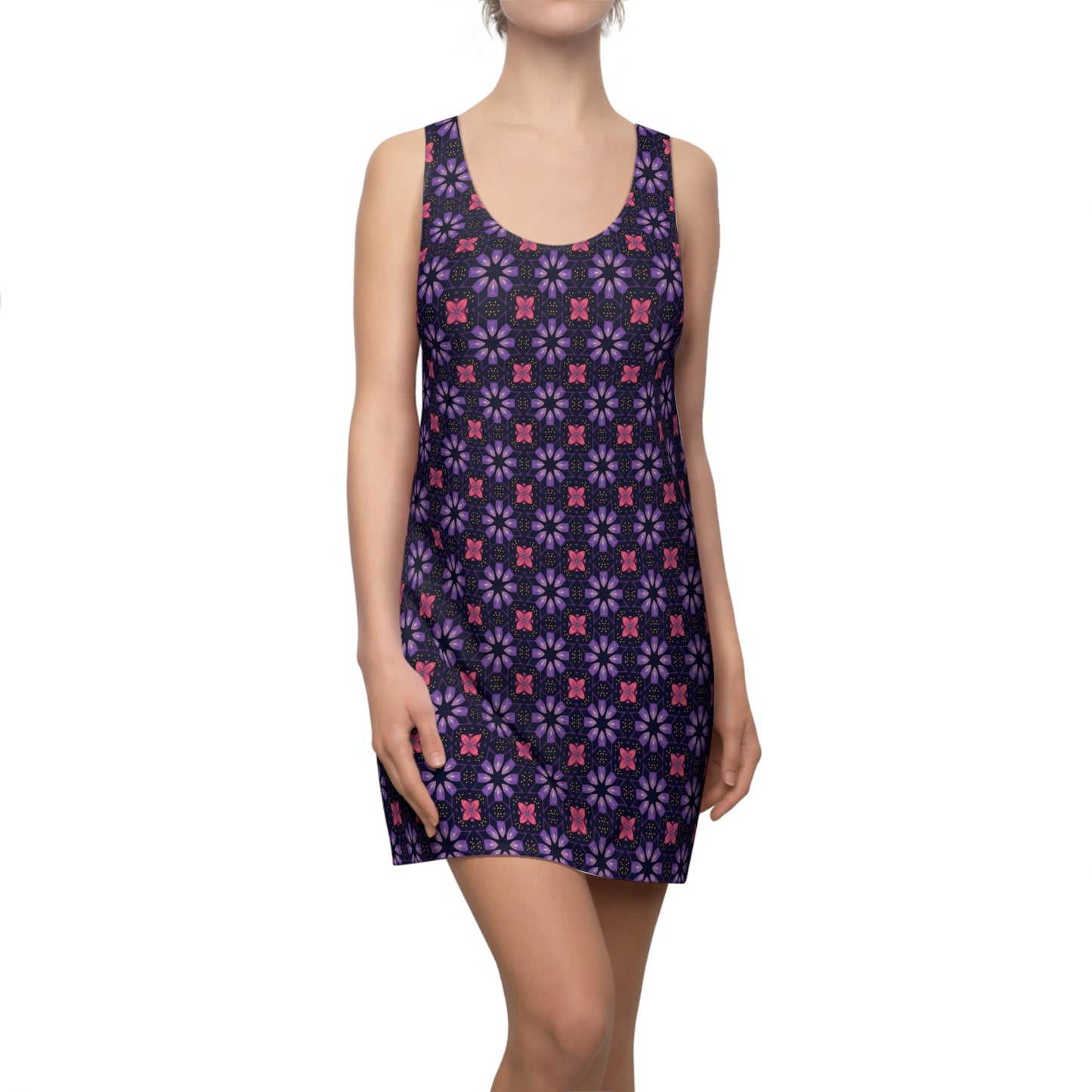 Racerback Dress - Purple and Pink Geometric Pattern