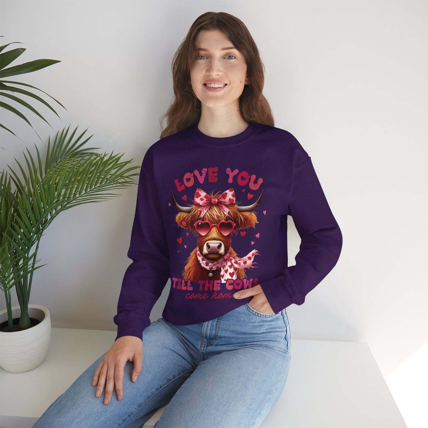 Love you till the cows come home Highland Cow Valentine Sweatshirt