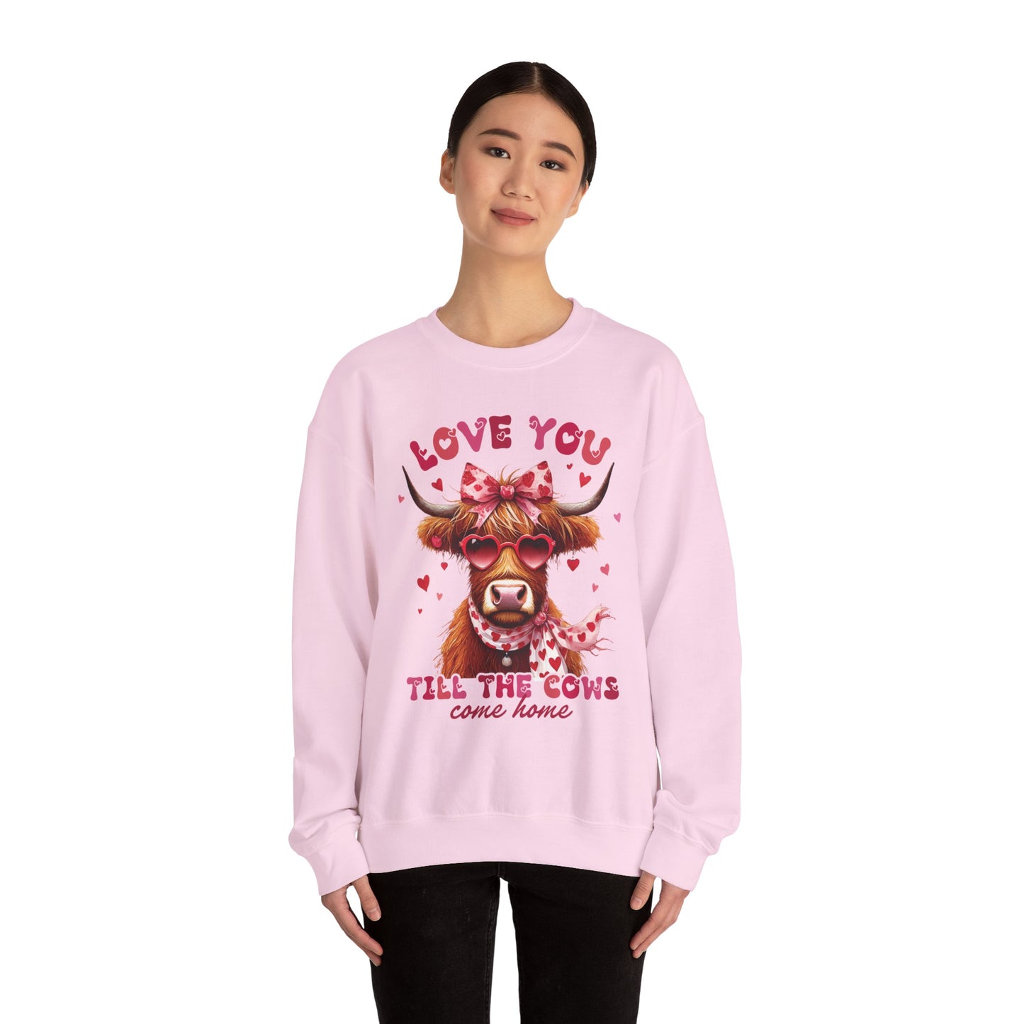 Love you till the cows come home Highland Cow Valentine Sweatshirt