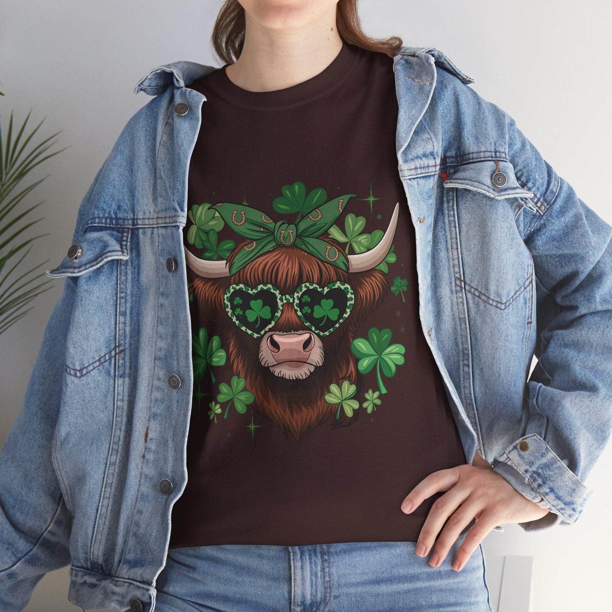 Unisex Tee - Highland Cow St. Patrick’s Day Style - Motor Girl Boutique