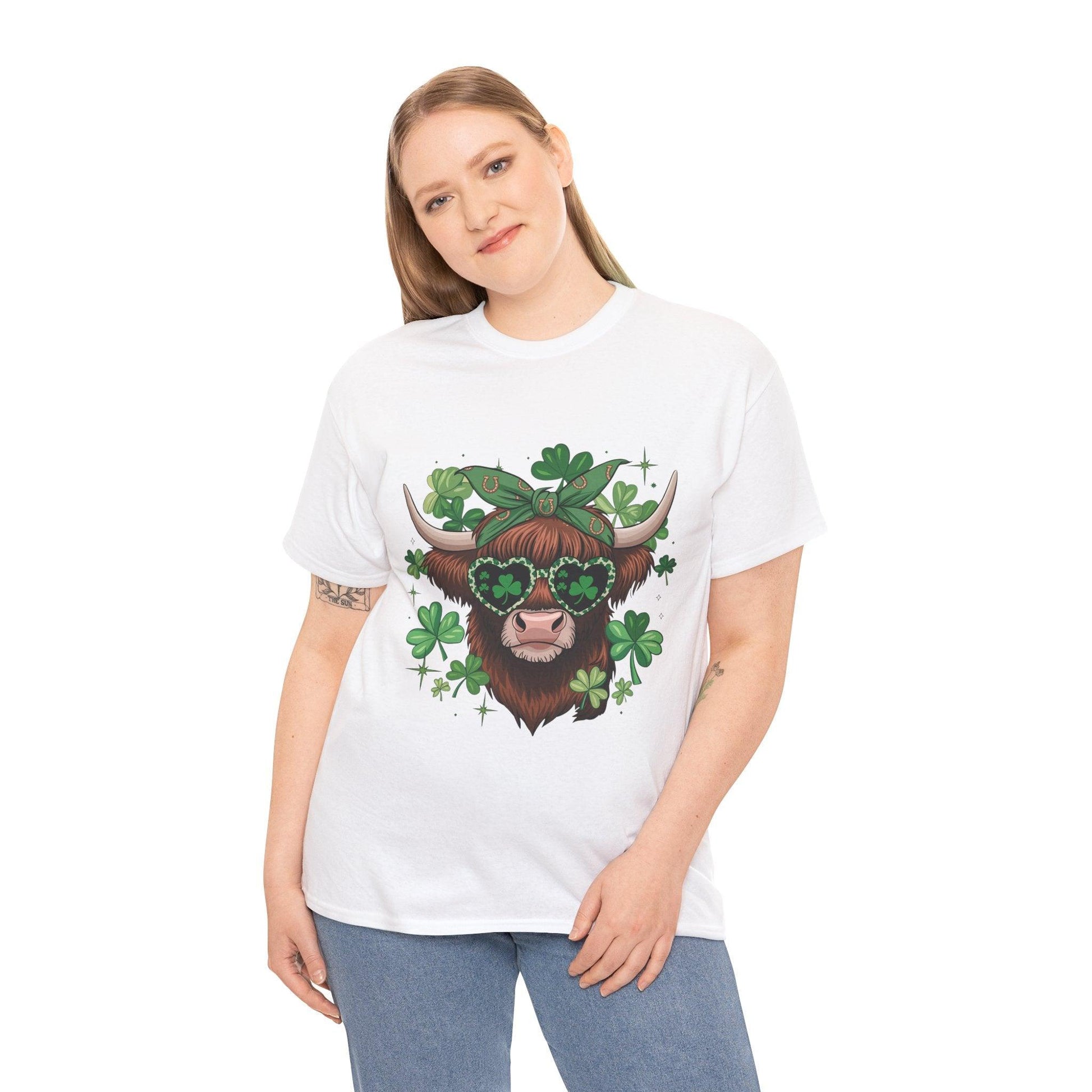 Unisex Tee - Highland Cow St. Patrick’s Day Style - Motor Girl Boutique