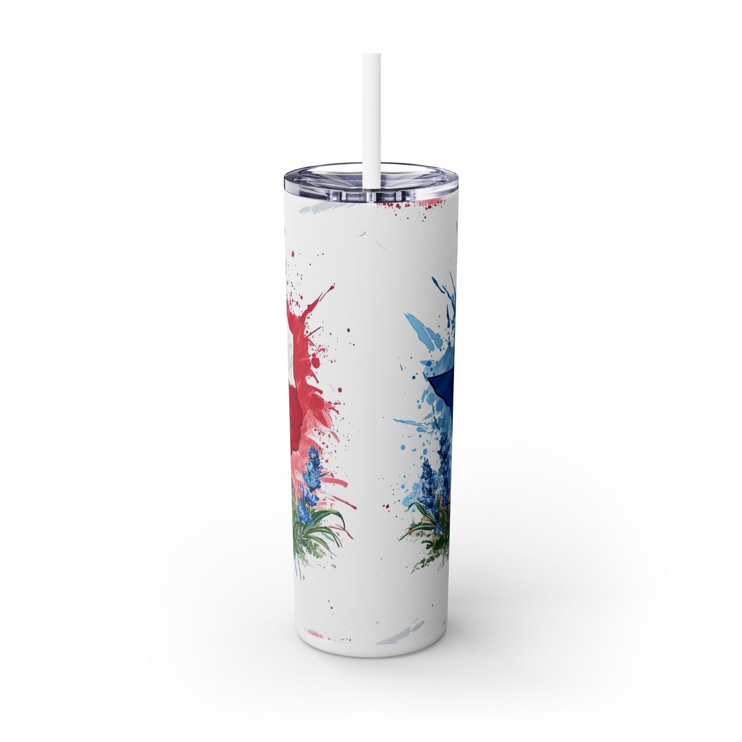 20 oz skinny tumbler - Texas and Bluebonnets