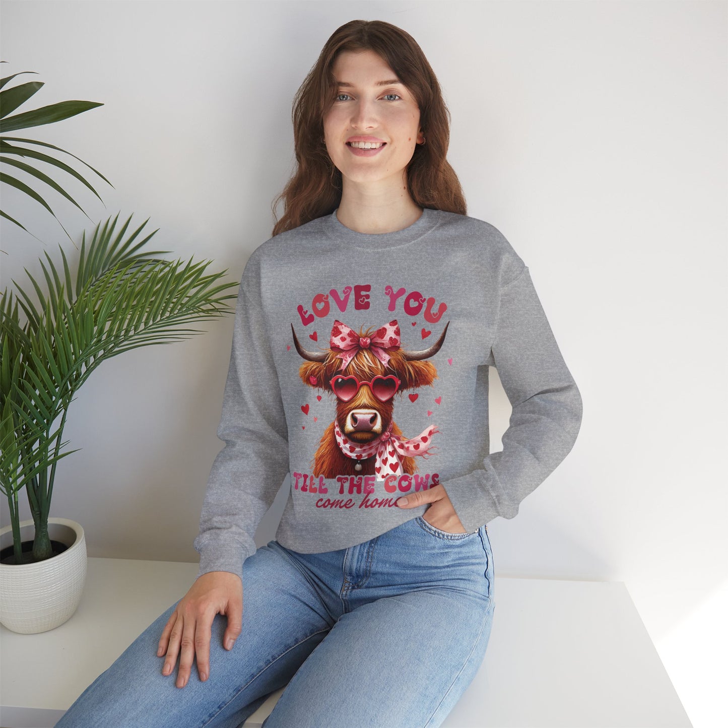 Love you till the cows come home Highland Cow Valentine Sweatshirt