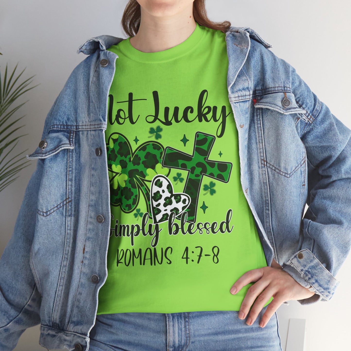 Unisex Tee - "Not Lucky Just Blessed" Romans 4:7-8 - Motor Girl Boutique