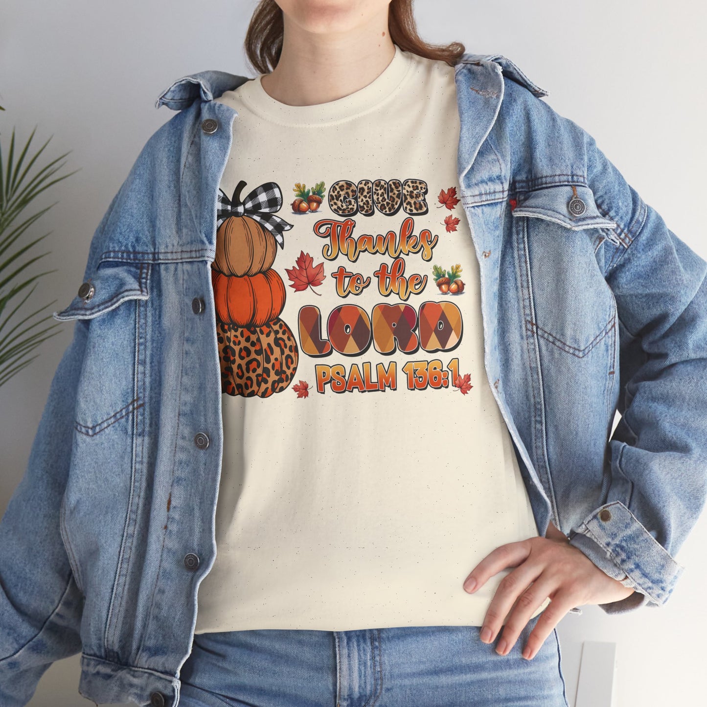 "Give Thanks" Thanksgiving Fall Unisex Tee