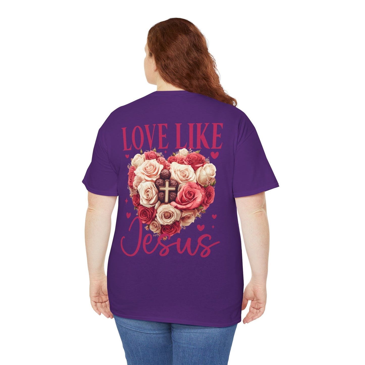 Love Like Jesus Rose Heart Valentine Tee