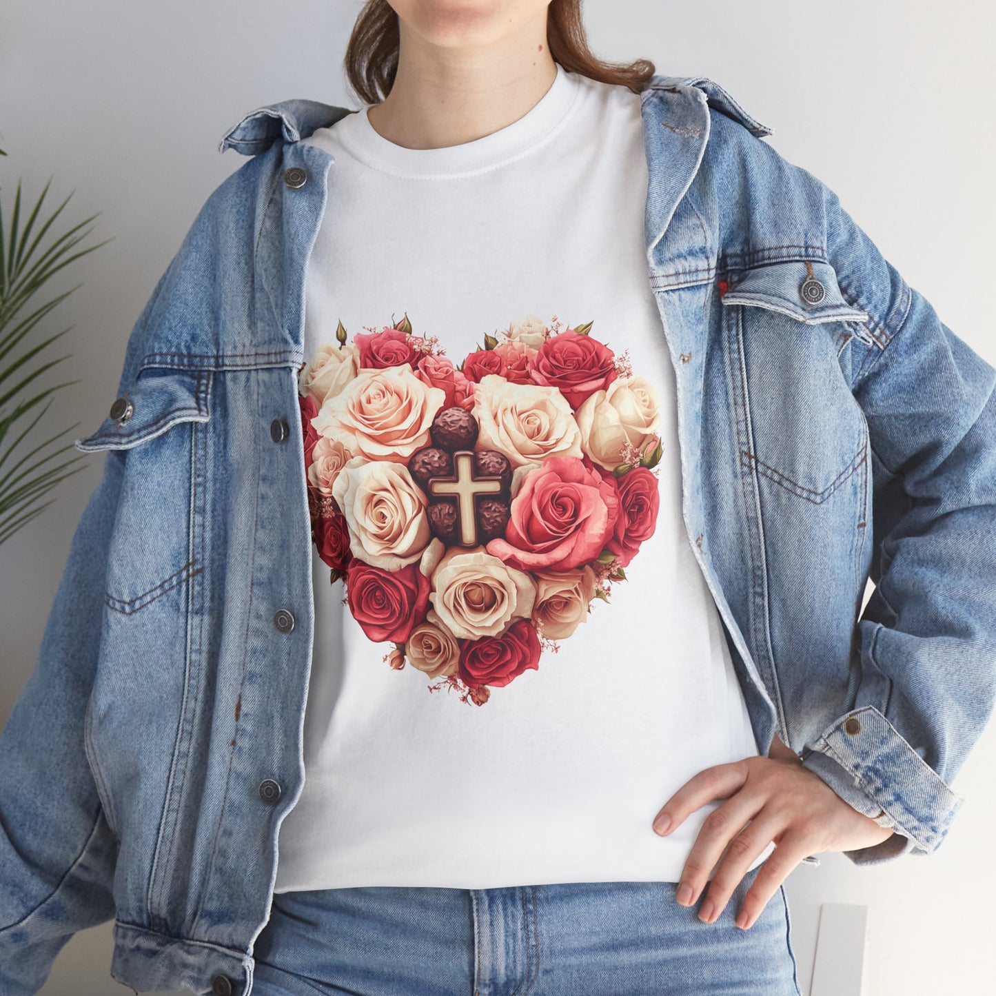 Love Like Jesus Rose Heart Valentine Tee