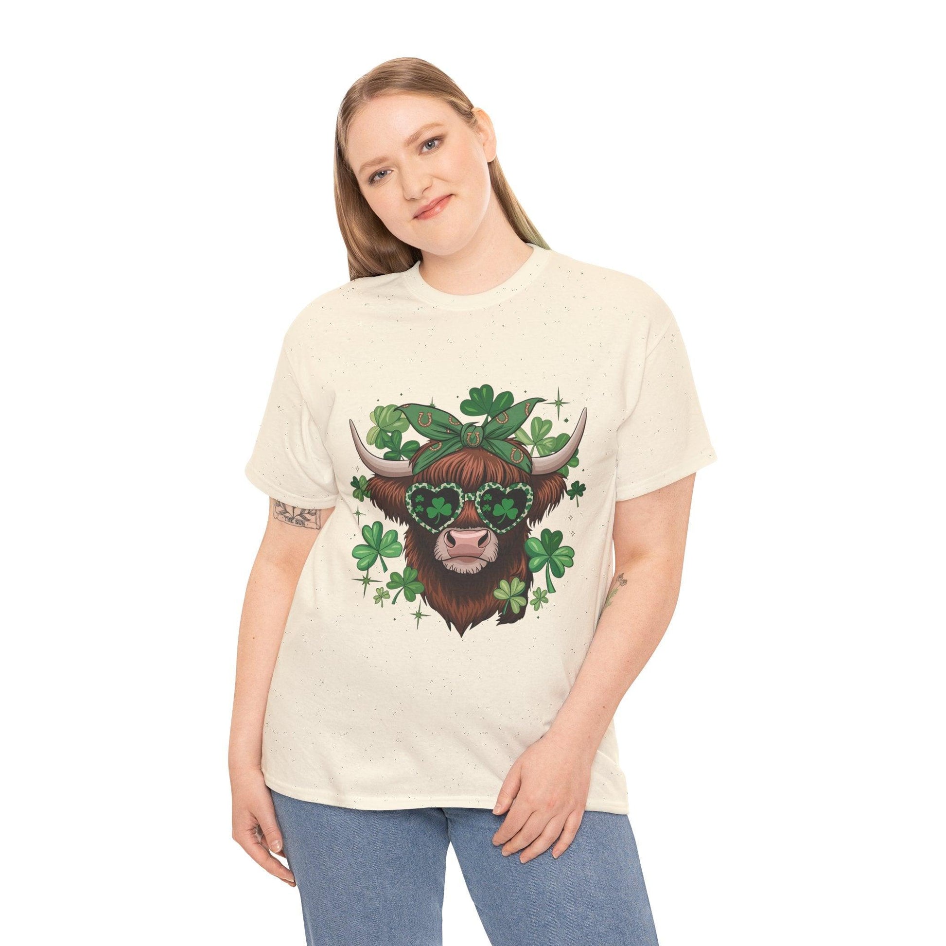 Unisex Tee - Highland Cow St. Patrick’s Day Style - Motor Girl Boutique