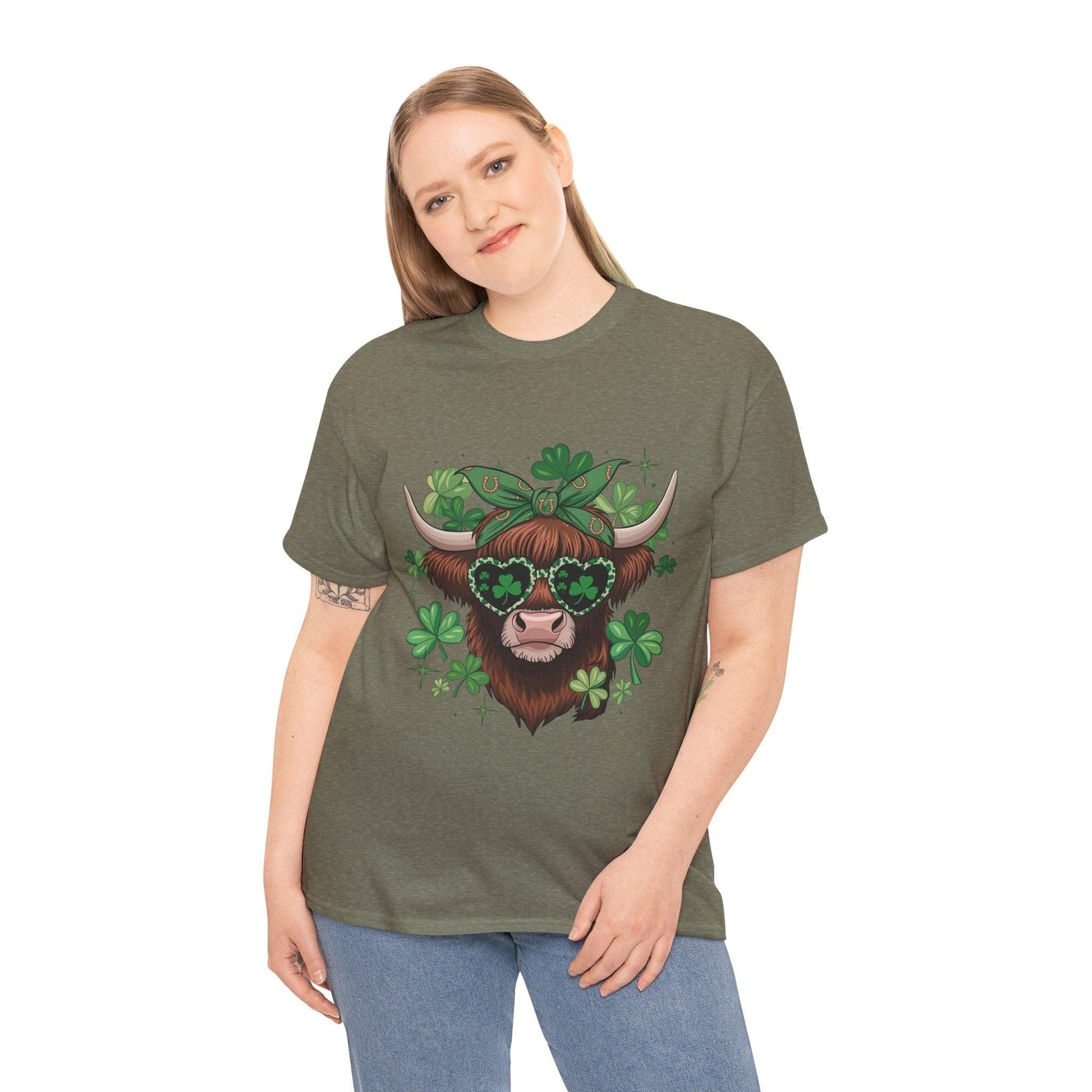 Unisex Tee - Highland Cow St. Patrick’s Day Style - Motor Girl Boutique